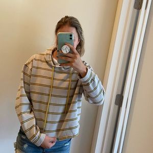 Yellow/Gray Angel Kiss Crop Hoodie